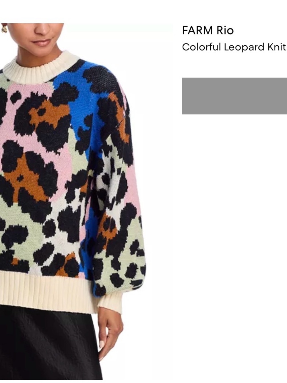 FARM Rio Multicolor Leopard Jacquard Sweater
